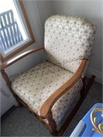 Vintage rocking chair padded seats