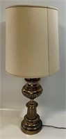 GREAT QUALITY RETRO BRASS TABLE LAMP W SHADE