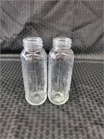Two Glass Baby Bottles