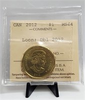 2012 Canada $1 ICCS Double Date Variety Mint 64