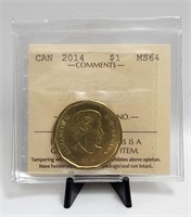 2014 Canada $1 ICCS Mint State 64