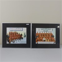 TWO 1950S DETROIT RED WINGS FRAMED PRINTS
