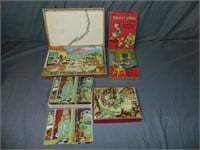 (3) Vintage Disney Jig Saw & Block Puzzle Sets
