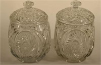 Pair Of Mckee Glass Canisters