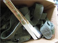 BOX - MILITARY BELTS, MESS KIT AND MORE