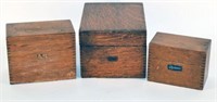 Three Antique Wooden Boxes