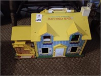 Early Fisher Price play house w/ contents