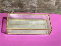 Mirrored Bottom Glass Dresser Top Trinket Box