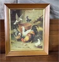 Rooster & Birds Framed Art