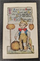 Antique HB Spencer Postcard- Boy w Three