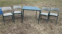 (4) Chairs & (1) Card Table Set Heavy Duty 300lbs,