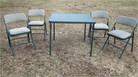 (4) Chairs & (1) Card Table Set Heavy Duty 300lbs,