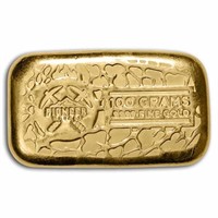 100 Gram Cast-poured Gold Bar - Pioneer Metals