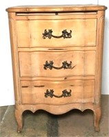 Natural Unfinished Three Drawer Nightstand