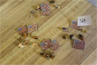 LARGE LOT OF AMERICAN FLAG PINS AND TIE TACS