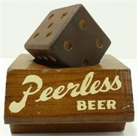 Vintage Peerless Beer Wood Display Base & Wood