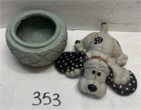Vintage ceramic basset pound dog & more