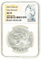 Coin 2023(P) Early Release Peace Dollar-NGC-MS70