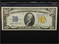 $10 1934A NORTH AFRICA SILVER CERTIFICATE (VF+)