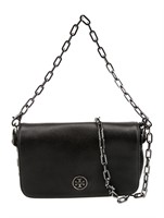 Tory Burch Black Chain-link Flap Cls Crossbody Bag