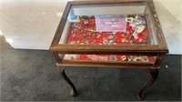 VINTAGE WOOD TABLE GLASS DISPLAY CASE ONLY