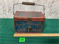 Vtg George Washington Cut Plug Tobacco Tin