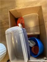 Plastic storage containers and hangers