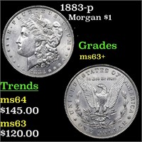 1883-p Morgan $1 Grades Select+ Unc