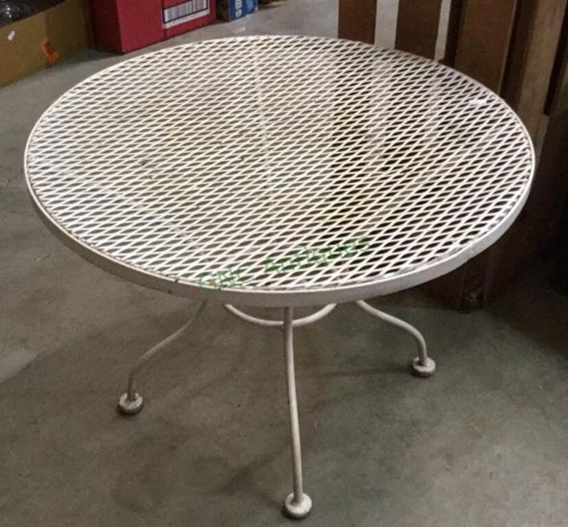 Oval outdoor metal patio table 17 inches tall