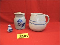 Blue Salt Glazed Pottery Pieces