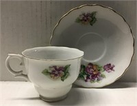 ROYAL SEALY PANSIES TEACUP AND SAUCER
