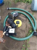 Pool drain hose and transfer pump