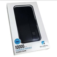 Portable Power Bank Charger 10000 mAh Cap Black