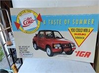 IGA / Diet Coke Cardboard Sign, 36" x 24"