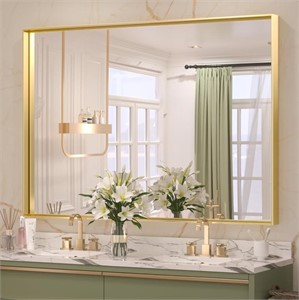 Gold Bathroom Mirror 48” x 36”