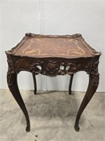 Antique French Carved Mahogany Accent Table