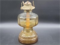 Amber Hurricane Oil Lamp Base, No Chimney Shade