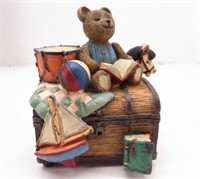 Figi Graphics Teddy & Toy Chest Music Box