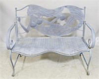 Metal mermaid outdoor bench, 36 x 47 x 21