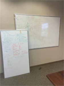 Two large dry, erase boards