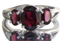 Natural 3.51 ct Garnet & Diamond Dinner Ring