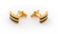 Lindsay & Co. 14K Yellow Gold Onyx Cufflinks