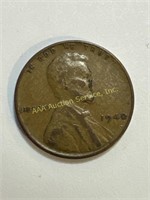 1940 US Lincoln Wheat Cent mint error