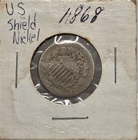 1868 Shield Nickel 90% Silver