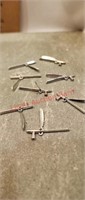 Sterling silver  peace pipes 8 charms
