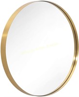 Andy Star Round Gold Metal Frame Mirror 24”