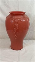 16" Pink Pastel Cased Glass Vase
