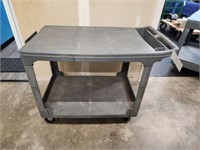Gray Rubbermaid Utility Cart, 2-Tier, 25"x36"