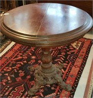 Vintage Round Table w/ Cast Iron Base