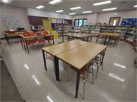Teachers Desk 36"×30"×72" (1) & Chairs 32" Tall